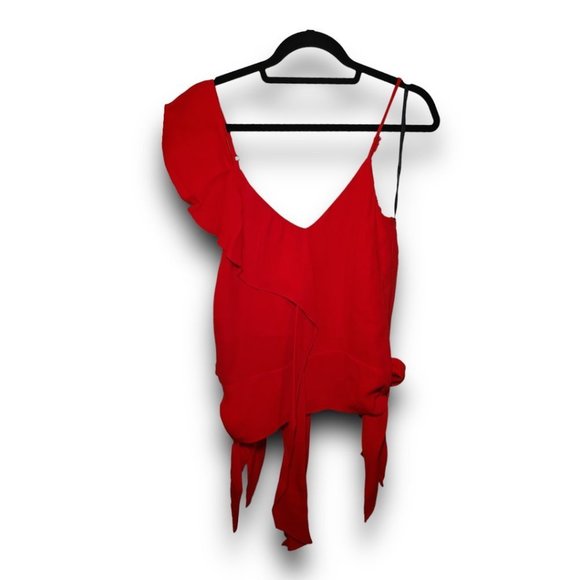 Kylo by Bardot Red Ruffled Crop Top Size 4 - Picture 4 of 9